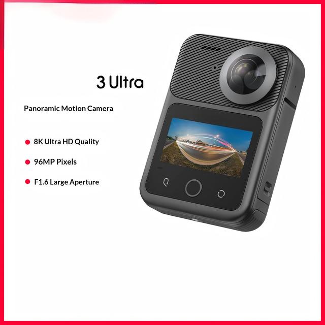 3 Ultra 360° Action Camera10-bit Color 8K HD Waterproof Image Stabilization Perfect for Cycling Skiing