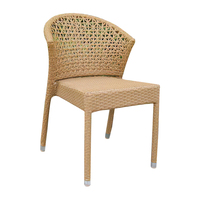 Chaise en rotin aluminium synthétique, meuble empilable en aluminium