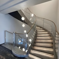 Hochwertiges Kommerzielles Sicherheits-Treppengeländer aus Gehärtetem Glas, UV-geschützt, Rostbeständig, für Balkone und Hotels