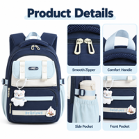 Sac à dos scolaire ergonomique, imperméable, mignon, respirant, avec bretelles rembourrées réglables pour enfants