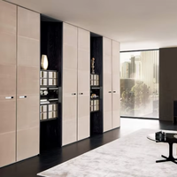 Armoire murale complète sans poignée Lesso Home, style italien minimaliste, avec éclairage LED, armoire moderne pour salon de villa