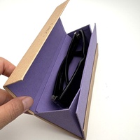 Boîte d'emballage pour lunettes de soleil en cuir avec logo personnalisé, ensemble de étuis S pour lunettes de soleil pliables triangulaires surdimensionnées