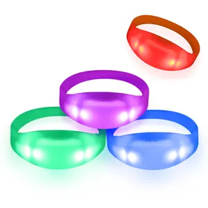 粉色发光运动手镯开关促销照明Dmx 512发光和硅键定制发光二极管手镯