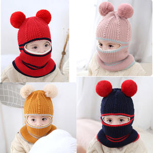 Conjunto de 3 uds de <span class=keywords><strong>gorro</strong></span> de invierno para bebé, <span class=keywords><strong>gorro</strong></span> de <span class=keywords><strong>nieve</strong></span> para niñas y niños pequeños, <span class=keywords><strong>gorro</strong></span> de una pieza para la cara, <span class=keywords><strong>gorro</strong></span> de punto cálido con pompón para niños - Product Image 4