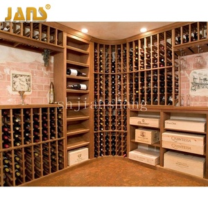 Customization antique Wine Wall Display Racks Storage Counter Rack Wooden Wine Bar Cabinet