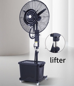 Ventilateur sur pied oscillant en métal de 20 pouces avec tige de levage, 3 vitesses, pulvérisation fine, pour usage domestique, hôtelier et extérieur, ventilateur brumisateur - Product Image 3