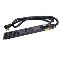 PDU Aluminium Terukur 8 Outlet 30A IEC C13 C19 240V untuk Kabinet Server Pusat Data, Steker 50 Amp L6-50P dengan Metal Miner PDU