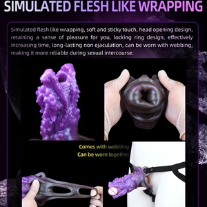 SHAZ Funda para Pene con Cabeza de Dragón Monstruosa, Strapon con Cinturón, Anillo para Pene, Fundas para Retrasar la Eyaculación, Juguetes Sexuales para Parejas - Product Image 4