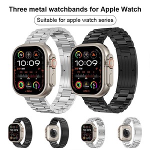 Bracelet en acier Forwelleny en forme de I, à démontage manuel, avec boucles métalliques <span class=keywords><strong>Huawei</strong></span>, trois bracelets pour Apple S11/Samsung Watch 4 5 <span class=keywords><strong>6</strong></span> 7 8 - Product Image 2
