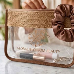 Eco-Friendly PVC Woven Cosmetic Bag Rattan Design Makeup <b>Pouch</b> for Women Travel Use - Product Image 2
