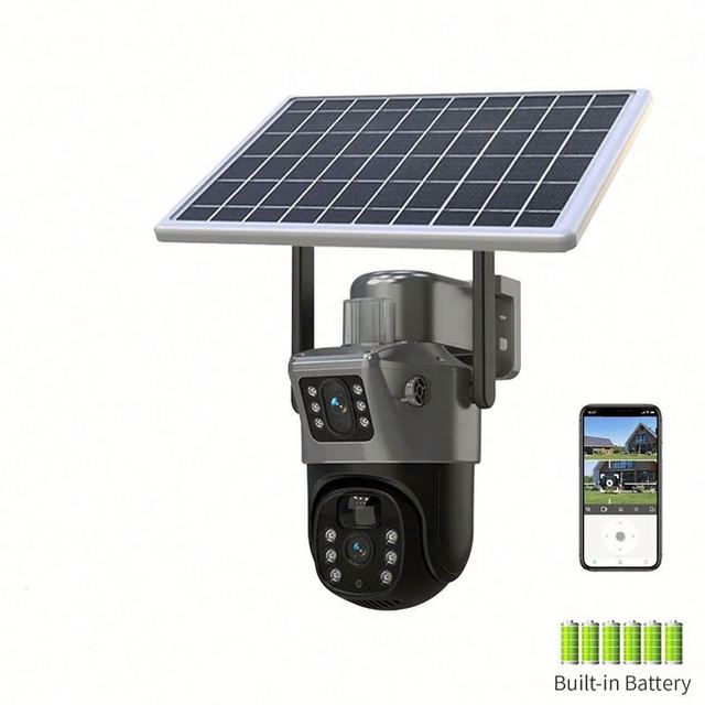 Fast Shipping V380 Solar Camera 4G Dual Lens Outdoor Security CCTV Camera Solar Powered 4G Sim Card Wireless PTZ Camera