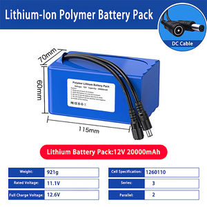 Paket Baterai Lithium Polymer 12V 20000mAh - Daya Kapasitas Tinggi untuk Berkemah/Sistem Tenaga Surya Luar Ruangan/Generator Portabel - Product Image 2