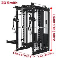 Machine Smith 3D Premium Robuste Multifonctionnelle en Alliage d'Aluminium pour Squat et Musculation (Capacité 70-120kg)