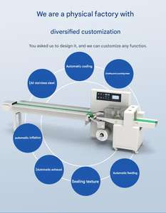 Modelo de alta velocidad hree-servo Drives Auomaic Up/Down Paper Chocolae Fruis Candy Dinnerware Pillow Packaging Machine - Product Image 6