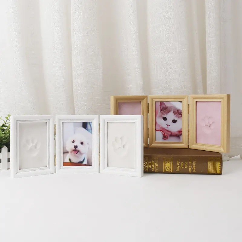 Pet Love Dog Memorial Gifts para Paw Print Frame Sympathy Gift Kit de impresión de pata de perro o gato Pet Keepsake Picture Frame