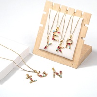 Bijoux personnalisés Lettre Nom Pendentif Alphabet Zircon coloré Collier personnalisé avec nom