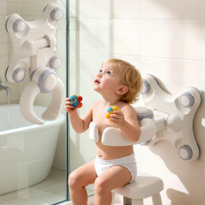 Supporto da parete <span class=keywords><strong>pieghevole</strong></span> per vaschetta da bagno per neonati, senza foratura, con ventosa, per doccia - Product Image 1