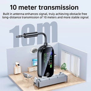 Émetteur-récepteur audio <span class=keywords><strong>Bluetooth</strong></span> 5.4 <span class=keywords><strong>multipoint</strong></span> avec écran LED couleur, affichage 3,5 mm HIFI, musique double flux, adaptateur sans fil avec micro - Product Image 6