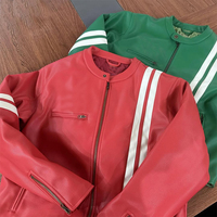 Bestseller Outdoor-Jacke mit Reißverschluss Kunstleder Motorradjacken Maßgeschneiderte Streifen Rennjacke Wattierte Baumwolljacke für Herren