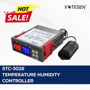 ตัวควบคุมอุณหภูมิ STC-3028 สำหรับตู้ฟักไข่ สัตว์เลื้อยคลาน เรือนกระจก การเพาะเลี้ยงสัตว์น้ำ ปรับแต่งได้ ผลิตจากพลาสติก ABS ควบคุมอุณหภูมิและความชื้น - Product Image 2