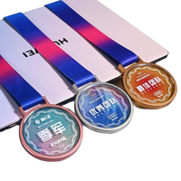 Médailles en cristal personnalisées Médaille d'or Ruban Bronze Gagnant Médailles pour enfants Adultes Prix de la journée sportive, Compétitions de gymnastique