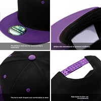 Gorras de Hip-Hop Personalizadas con Logotipo, Impresión Digital, Visera Plana, Seis Paneles, Dos Tonos, Unisex, Modernas, Deportivas, para Exteriores