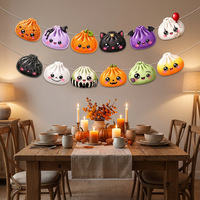 Guirlande décorative Halloween « Dim Sum » en forme de petits pains vapeur, idéale pour fêtes, boulangeries et restaurants – Nouveauté très prisée
