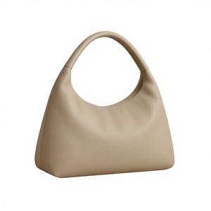 Bolso de Mano de Cuero Genuino de Alta Gama, Impermeable, Tipo Media Luna, para Mujer, Personalizable, con una Sola Correa de Poliéster, para Verano e Invierno - Product Image 1