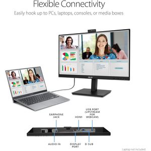 Monitor de videoconferencia ASUS de 27 pulgadas BE279QSK Full HD IPS con cámara web integrada de 2MP, micrófono y altavoces. - Product Image 2