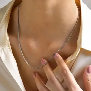 이만코 패션 심플 레귤레이션 유니섹스 다양한 폭의 목걸이 스네이크 체인 스테인리스 스틸 PVD 데일리 캐주얼 트렌디 주얼리 - Product Image 5