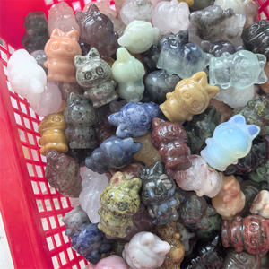 Neuheiten 37mm Entzückende Schnitzkunst Kristalle Handwerk Natur Mehrfarbige Kristall Labu Kristallstatuen als Geschenk - Product Image 2