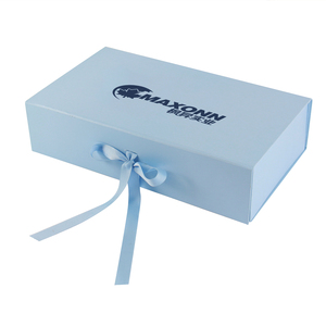Custom Logo Wholesale Luxury Foldable Magnet Clothing Packaging Boxes With Ribbon Black Magnetic Gift Box