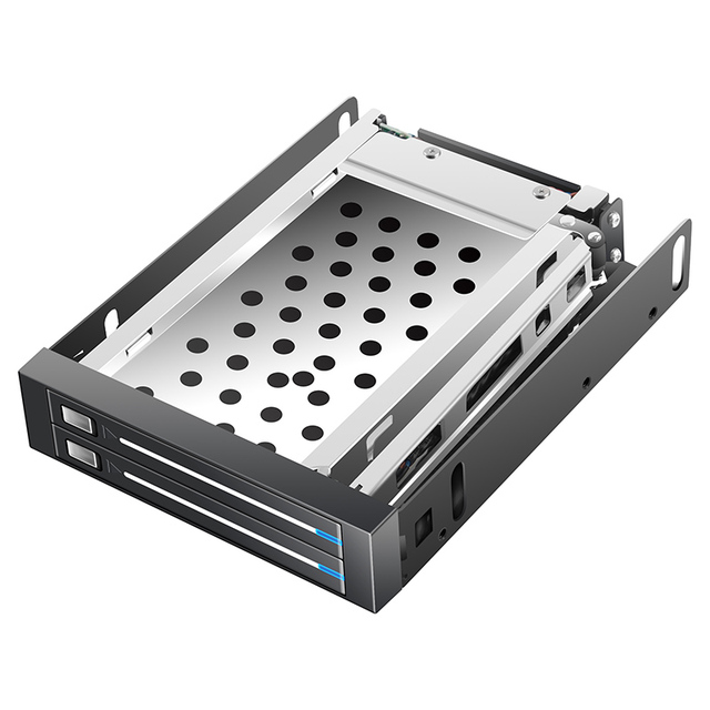 Dual Bay 2.5 Inch Sata Hdd Mobile Rack Internal Hard Drive Enclosure Adapter for Floppy Drive Bay