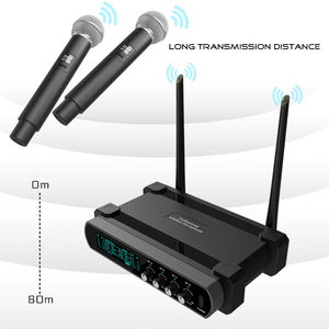 El micrófono de mano inalámbrico tiene reducción de ruido para señales fuertes a una distancia de 100 metros - Product Image 4