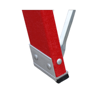 Échelle portable à double face large antidérapante ANSI 2X7 marches en FRP rouge anti-torsion, capacité de 375 lb pour l'extérieur, supermarché
