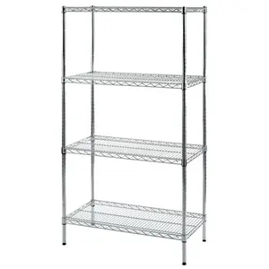 NSF 4 Layers Kitchen Home Used Chrome Coated Shelves Stainless Steel Wire Shelf