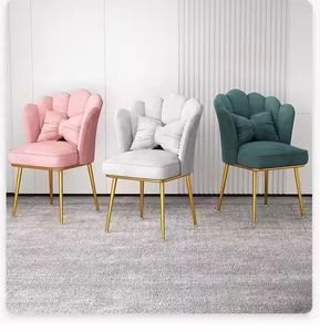 Hiện Đại Thanh Lịch Nhung Ghế Ăn Với Chuyển Đổi Bow Gối Và Kim Loại Chân Nhà Máy Trực Tiếp Bán Cho Nhà/Vanity Trang Trí Nội Thất - Product Image 6