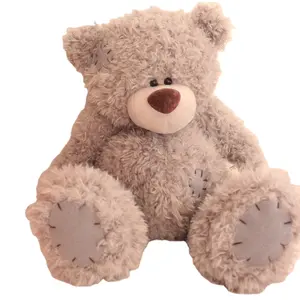 Oso de peluche gris esponjoso para niños, peluche personalizado