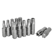 Set Bit Obeng Magnetik Hex Shank 1/4 Inch T6 T25 T30 T40 Torx, Bit Obeng Pengaman Anti Bongkar, Mata Bor, Kunci