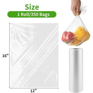 Produce Bags <b>Roll</b> 12x16 Clear Plastic Food Storage For Vegetables <b>Fruits</b> Bread Refrigerator - Product Image 2