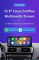 Layar Multimedia Linux 12,3 inci untuk BMW Seri 1/2/3/4 F20 F21 F22 F23 F30 F31 F33 F36 CIC NBT EVO Wireless CarPlay Android Auto