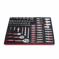 Ensemble d'outils en acier au chrome-vanadium de 258 pièces avec plateau EVA, kit d'outils à main pour la réparation automobile, la construction mécanique et l'usage domestique