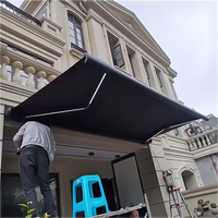 Auvent de Porte Extérieur Résidentiel Électrique Rétractable, Abri de Patio en Aluminium