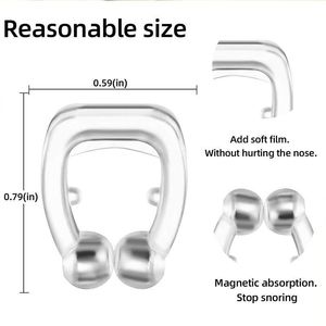 Pince-nez pour la respiration pince-nez respirante avec aimant Silicone <span class=keywords><strong>Anti</strong></span>-<span class=keywords><strong>ronflement</strong></span> dilatateurs nasaux arrêter de ronfler pince-nez - Product Image 4