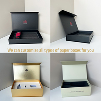Boîte cadeau en papier noir magnétique personnalisée de luxe, recyclable, pliable, rigide, avec couvercle magnétique