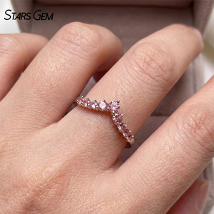 แหวนแต่งงาน/แหวนครบรอบแต่งงาน ทองคำแท้ 10k ประดับเพชรชมพูจาก Starsgem - Product Image 5