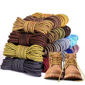 Cordones de Zapatos de Poliéster Planos de Dos Colores de Alta Calidad Marca YG con Puntas de Plástico para Botas de Trabajo al Aire Libre, Colores Personalizables - Product Image 1