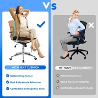 Coussin de siège en mousse à mémoire de forme ergonomique pour le coccyx, soulagement de la douleur sciatique, pour le bureau, la voiture, le fauteuil roulant, idéal pour les longues périodes assises