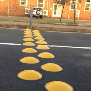 Marcadores de Pavimento Redondos de Cerámica Amarillos y Blancos de 4, 6 y 8 Pulgadas, Reflectores de Carretera de Cerámica - Product Image 3