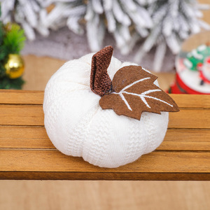Knitted Pumpkin Ornament Fall Thanksgiving Table Decor Harvest Festival Small Pumpkin Desktop Decoration - Product Image 4